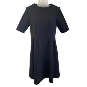 COS 6 Dress Fit & Flare Black Solid Thick Full Back Zipper Career